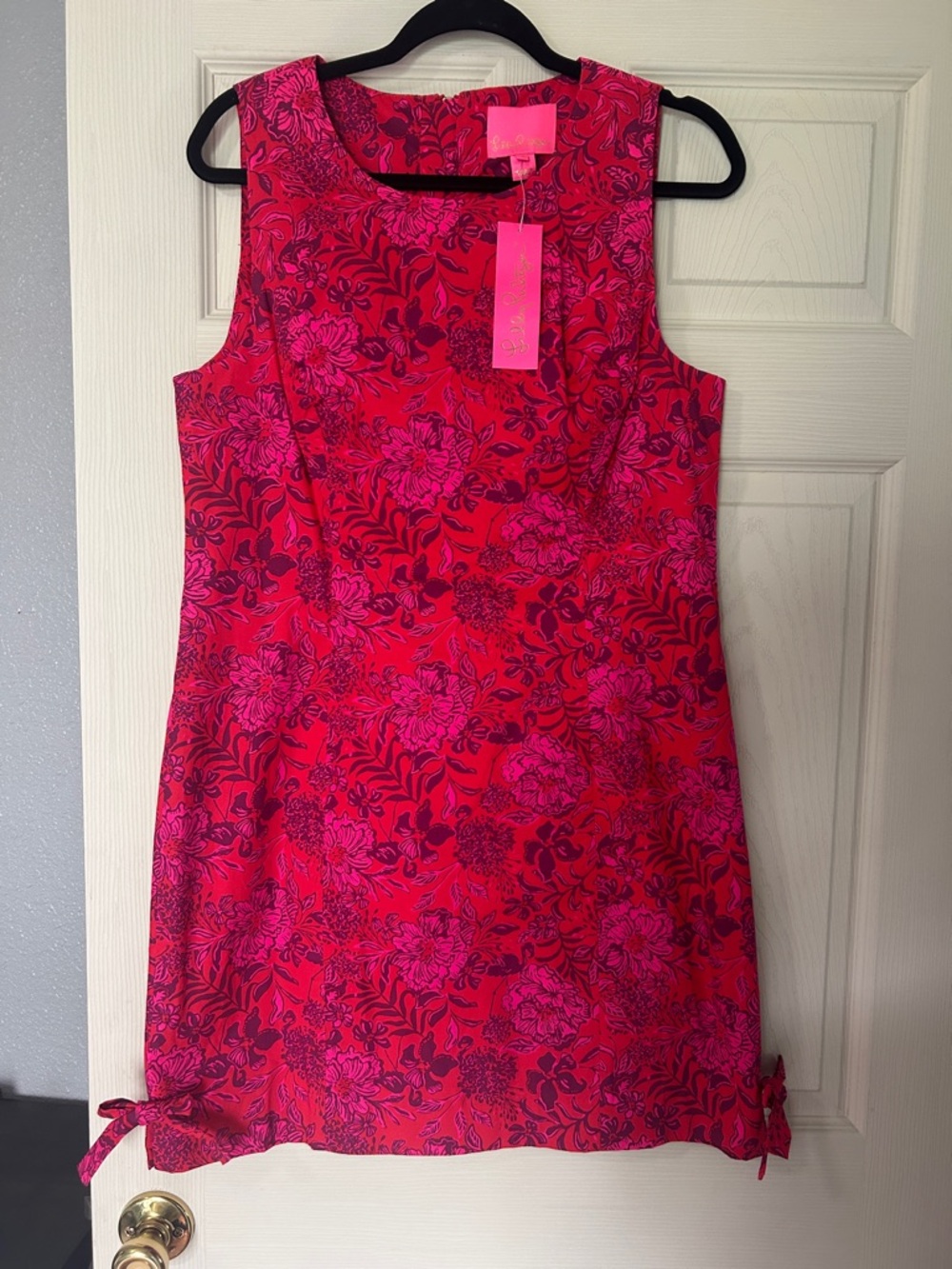 Lilly Pulitzer Sleeveless Hot Pink Floral Shift Dress